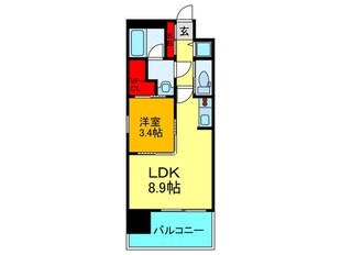 ｱ-ﾊﾞﾈｯｸｽ京橋ﾌﾟﾗｲﾏﾘ-ﾜﾝの物件間取画像